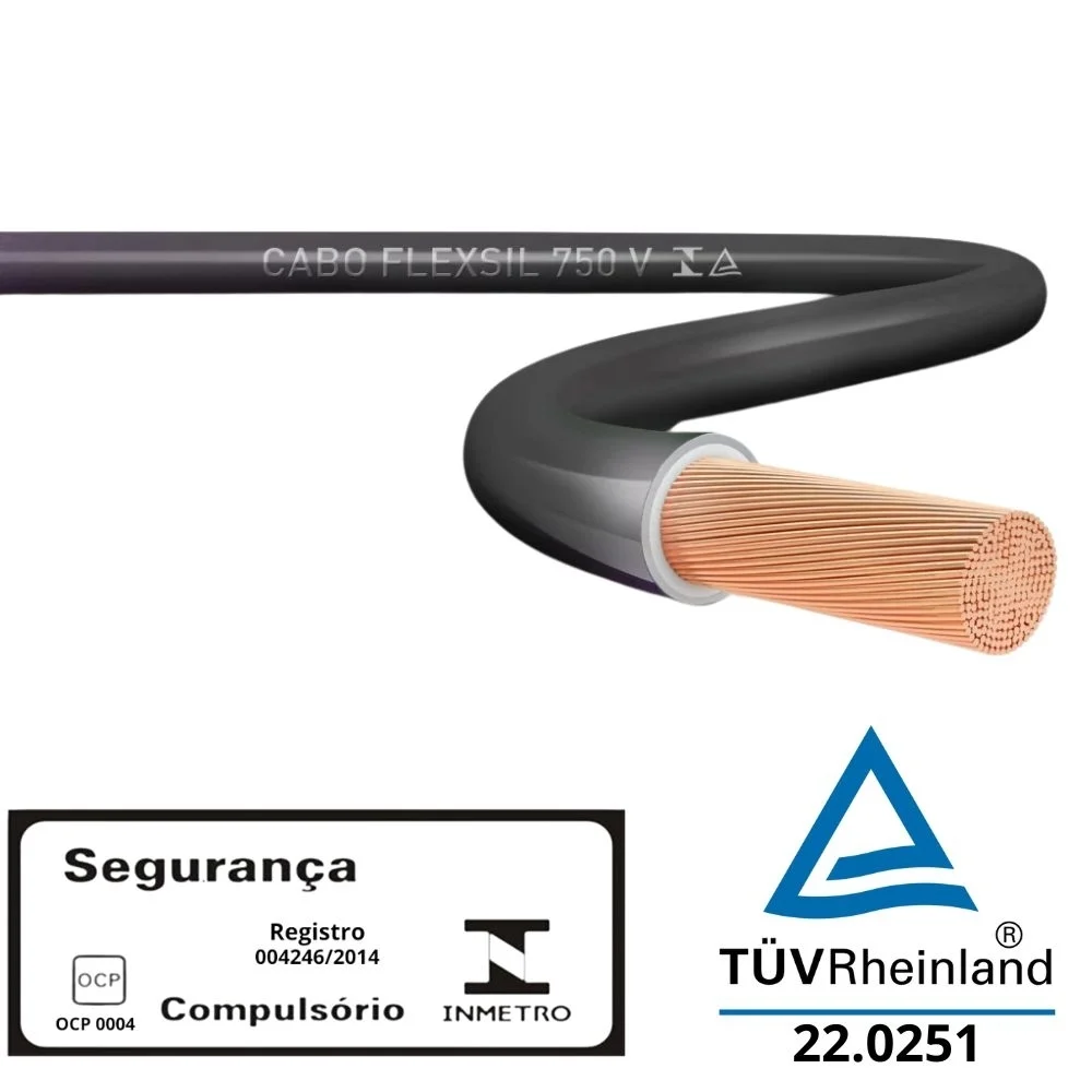 CABO FLEXIVEL 6MM PRETO 750V ROLO 50 METROS - SIL - Imagem 2