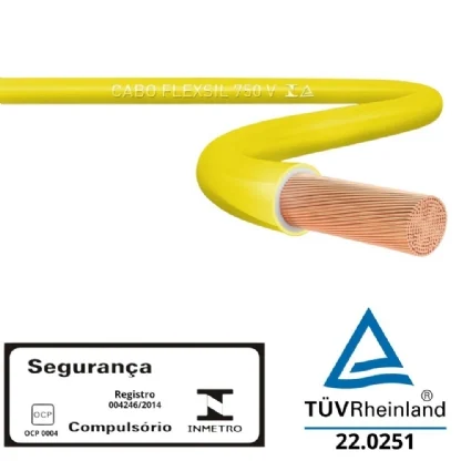 Alternative view of CABO FLEXIVEL 6MM AMARELO 750V ROLO 50 METROS - SIL