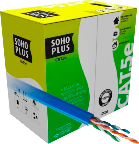 Cabo de Rede Sohoplus CAT.5e CMX Azul Caixa c/ 305 Metros Furukawa