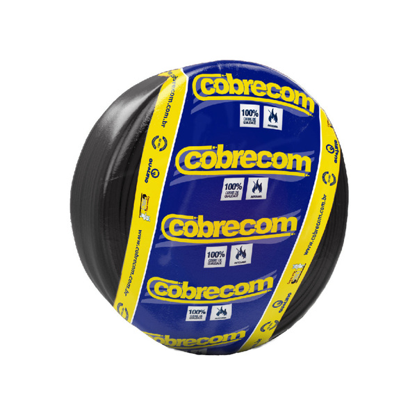 Cabo Flexível 4,00mm 750V 100 Metros Preto Cobrecom