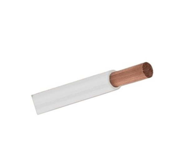 Cabo elétrico flexível Sil 6mm 750V branco em embalagem de 100 metros.