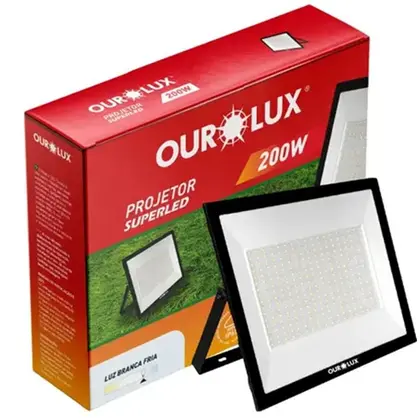 Refletor LED 200W Slim Bivolt IP66 Luz Branco Frio 6500K