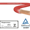 Rolo fechado de fio flexível Sil 1,5mm 750V isolação vermelha.