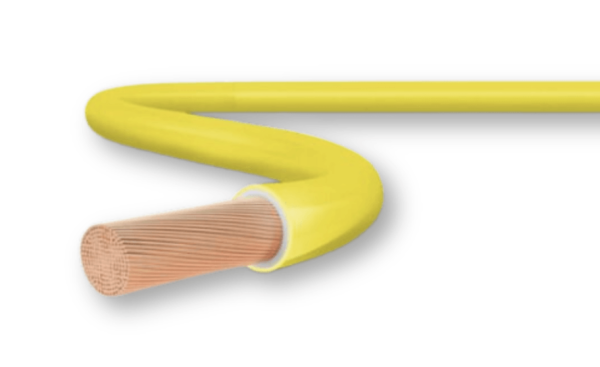 Vista superior de bobina de cabo elétrico 2,5mm amarelo 750v Sil