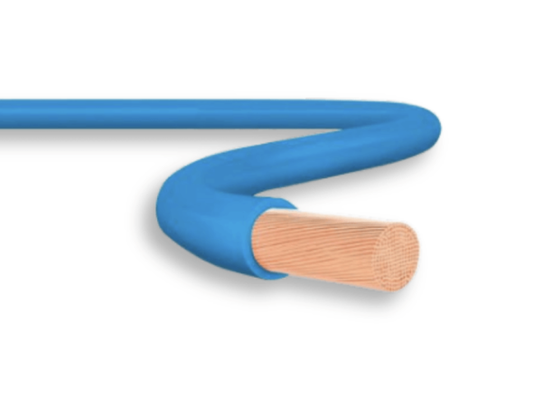 Rolo de cabo flexível Sil 2,5mm azul 750v isolação em PVC antichama