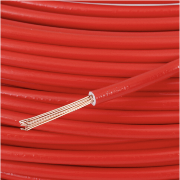 Embalagem selada do cabo flexível vermelho 2,5mm 100 metros marca Cobrecom.