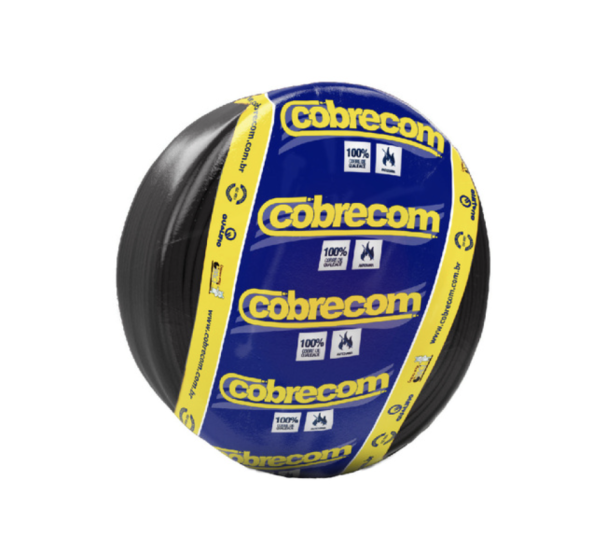 Cabo flexível 2,5mm 750V Cobrecom preto para instalações elétricas internas