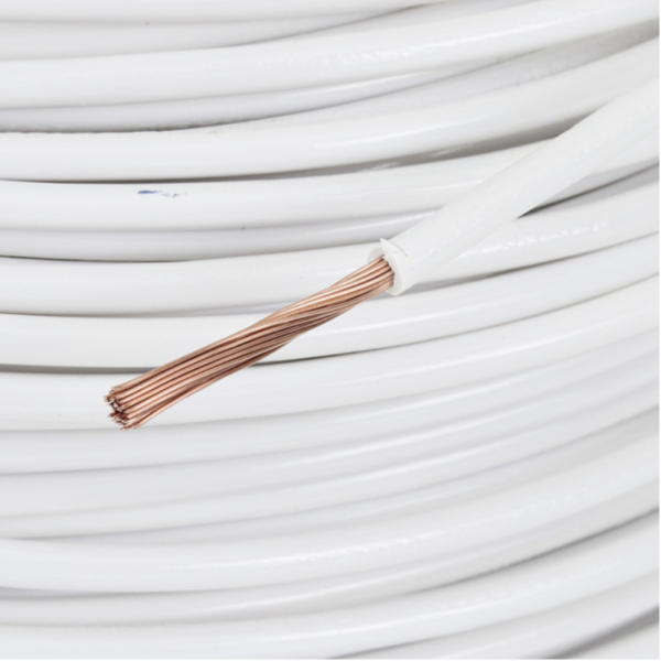 Embalagem lacrada do cabo elétrico flexível Cobrecom 1,5mm branco 100 metros.