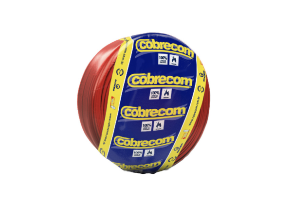 Rolo de cabo flexível Cobrecom 1,5mm 100 metros vermelho isolação 750V.