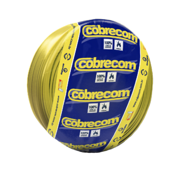 Cabo flexível 6mm 100 metros amarelo 750V Cobrecom para instalações elétricas