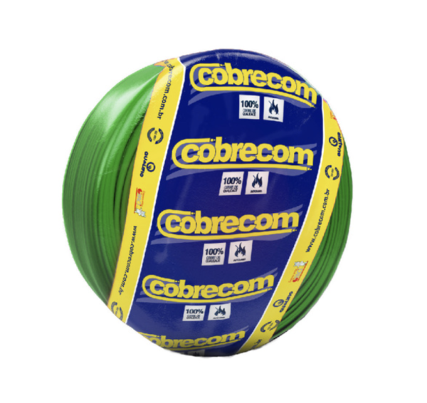 Rolo de cabo flexível Cobrecom 6mm 100 metros verde isolação 750V
