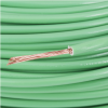 Detalhe da seção transversal e isolamento do cabo flexível verde 6mm