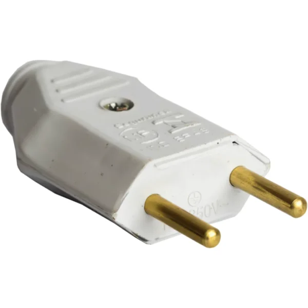 PLUG PINO MACHO DE 2 PINOS 10A BRANCO THYENE