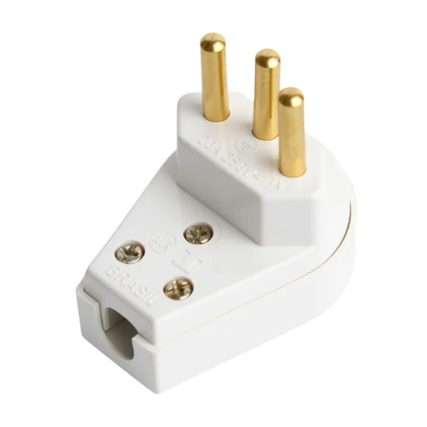 PLUGUE 90 GRAUS DE 3 PINOS 10A BRANCO THYENE