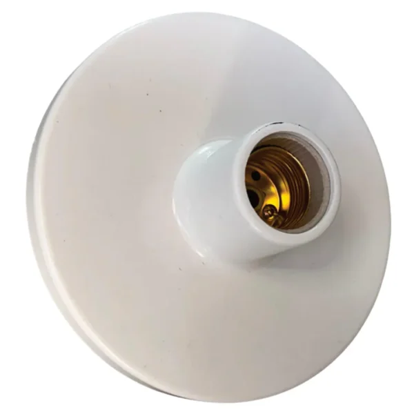 PLAFON COM SOQUETE DE PORCELANA BRANCO THYENE