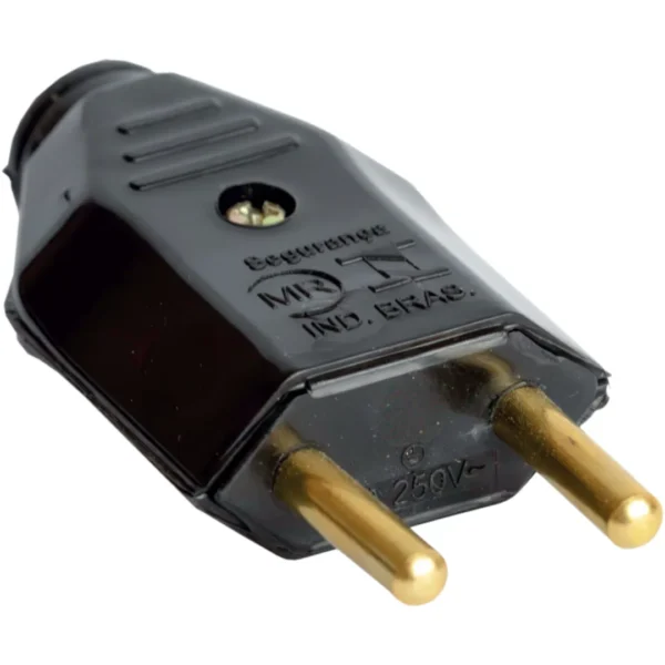 PLUG PINO MACHO DE 2 PINOS 10A PRETO THYENE
